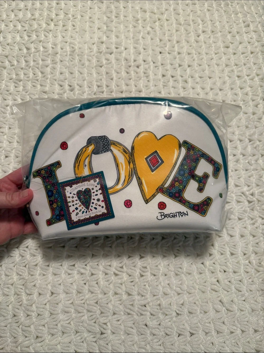 NWT Brighton Charmed Love 2 piece Jewelry Pouch Set